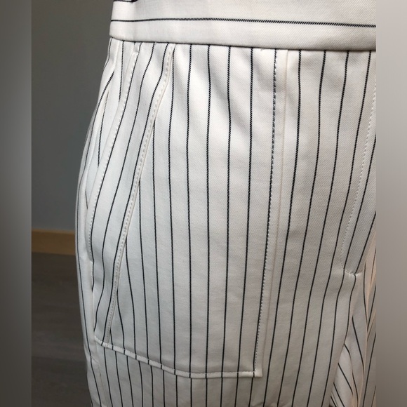 NEW Ann Taylor Cream Pinstripe Wide Leg Pant Size 12 - Picture 7 of 11